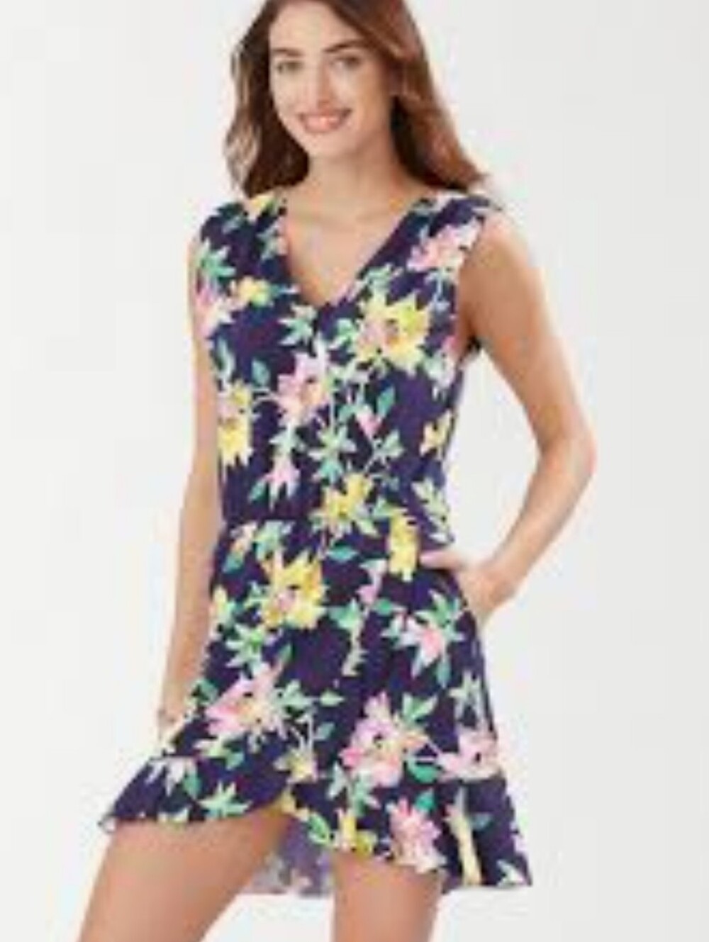 Tommy Bahama Women’s Tropical Floral Print FNavy Beach Dress S